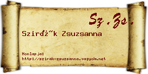 Szirák Zsuzsanna névjegykártya